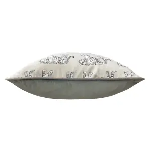 Evans Lichfield Safari Tiger Repeat Piped Feather Filled Cushion