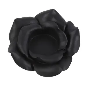 Something Different Rose Resin Tealight Holder Black (One Size)