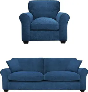 Argos Home Taylor Fabric Chair & 4 Seater Sofa - Blue