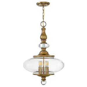 5 Bulb Ceiling Pendant Light Fitting Heritage Brass LED E14 60W Bulb