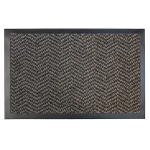 Mighty Mats® Dark Grey Chevron Door mat, 75cm x 45cm