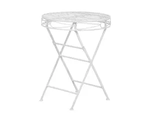 ROMANCE 60cm Round Antique White Folding Bistro Table