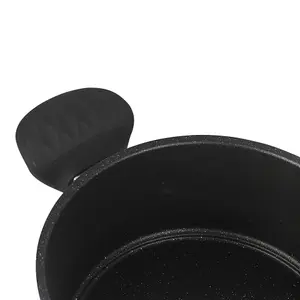 URBNCHEF 24cm Diameter 5 Pcs Casserole Pots Saucepan 3 Frying Pans Forged Carbon Induction Cookware Set