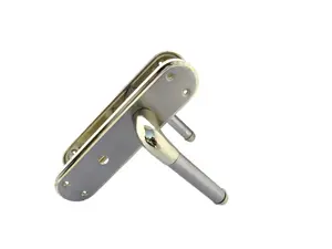 Marina Door Handle Two Tone Bathroom Lock Lever - Brass and Satin by Betley Butterfly