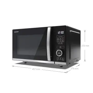 Sharp YC-QS204AU-B 20L 800W Microwave Oven with ECO Function - Black