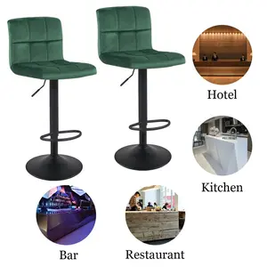 Paynter Swivel Adjustable Height Stool (Set of 2) Dark Green