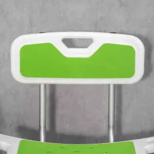 HOMCOM Shower Stool for Elderly Disabled Adjustable Shower Stool Green