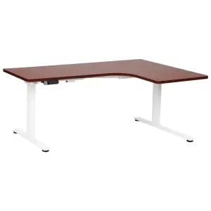 Adjustable Desk Electric Right Hand Dark Wood DESTINES