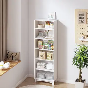 URBNLIVING 180cm Height White 6 Tier Wooden Bookcase Shelf Storage Display Shelving Unit