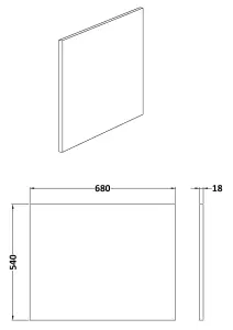 700mm Waterproof Square Shower Bath End Panel - Gloss White