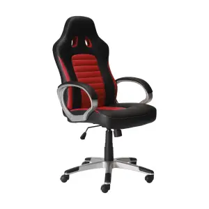 Thunya Black & red Gaming Office chair (H)1280mm (W)660mm (D)670mm