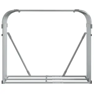 Log Holder Light Grey 120x45x100 cm Galvanised Steel