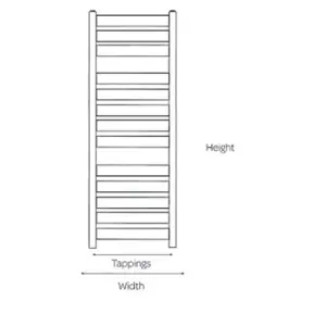 1306mm (H) x 500mm (W) - Vertical Bathroom Towel Radiator (Hampsted) - (1.36m x 0.5m)