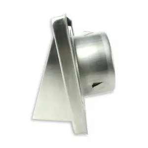 SPARES2GO Stainless Steel External Wall Air Vent Non Return Flap Outlet (5" / 125mm)