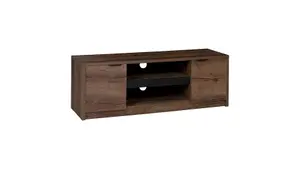 Denver 10 TV Cabinet in Oak Monastery & Black Gloss - Vintage Design - W1350mm x H460mm x D400mm