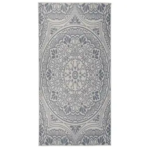 Berkfield Outdoor Flatweave Rug 100x200 cm Blue Pattern