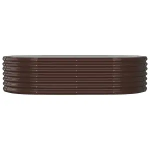 Berkfield Garden Planter Powder-coated Steel 152x80x36 cm Brown