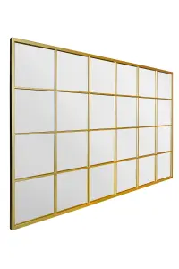 MirrorOutlet The Fenestra Gold Modern Window Leaner Wall Mirror 69" X 43" 174CM X 110CM