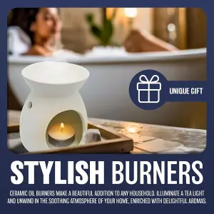 New Pack Of 4 Ceramic Oil Burner Tea Light Melts Candle Holder Kit