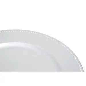 Maison by Premier Dia Silver Finish Dotted Charger Plate