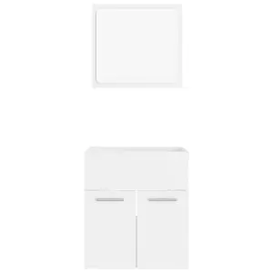 Berkfield 2 Piece Bathroom Furniture Set White Engineered Wood