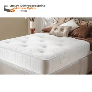 Grandeur Luxury End Lift Ottoman Divan Bed Base Only 5FT King - Plush Silver