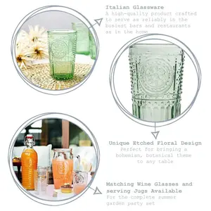 Romantic H Romantic Romantic Highball Glasses (Set of 4) Green / 340