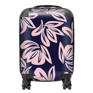 Pink Navy Floral Botanical Pattern Suitcase - Small