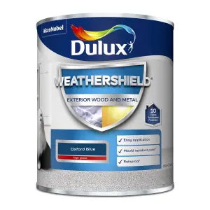 Dulux Weathershield Oxford blue Gloss Exterior Metal & wood paint, 750ml