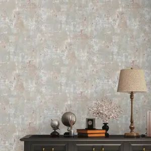 Stories Of Life Grey & Copper Industrial Metallic Wallpaper 39670-2