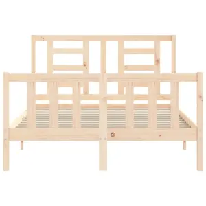 Berkfield Bed Frame with Headboard Small Double Solid Wood