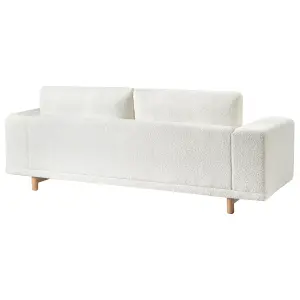 3 Seater Boucle Sofa Off-White NIVALA