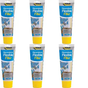 Everbuild Flexible Decorators Filler, White, 200 ml       EASIFLEX(n) (Pack of 6)