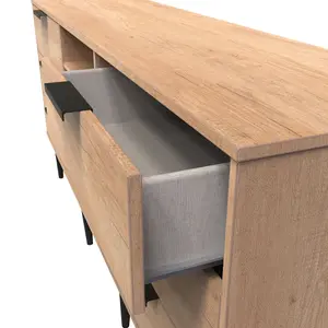 Fuji 6 Drawer Sideboard in Nebraska Oak (Ready Assembled)