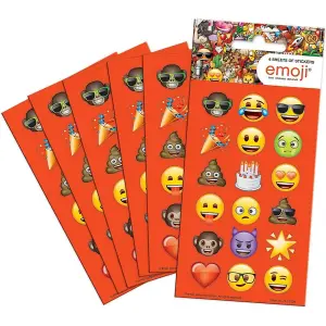 Emoji Sticker Sheet (Pack of 6) Multicoloured (One Size)