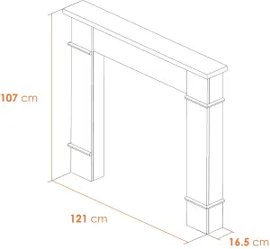 Adam Linton Mantelpiece with Downlights in Pure White, 48 Inch