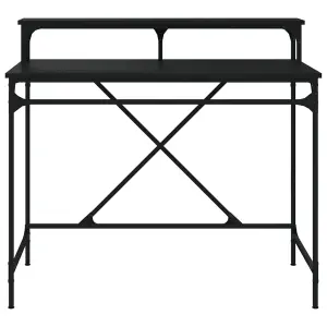 Berkfield Desk Black 100x50x90 cm Engineered Wood and Iron