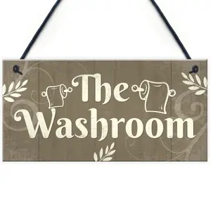 Red Ocean The Washroom Shabby Chic Novelty Bathroom Toilet Signs And Plaques Sign For Door Bathroom Decor