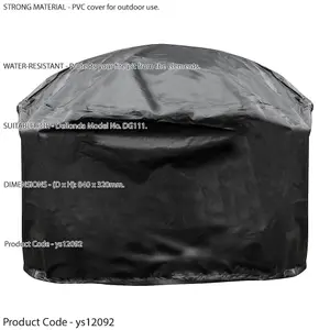 Durable Outdoor Fire Pit Cover for ys12083 - Waterproof Black PVC 840mm x 320mm