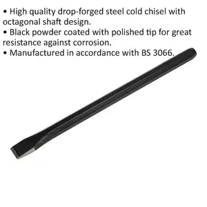 Premium Drop Forged Steel Cold Chisel - 19mm x 300mm with Octagonal Shaft