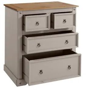 Mercers Furniture Corona Grey Wax 2+2 Chest of Drawers