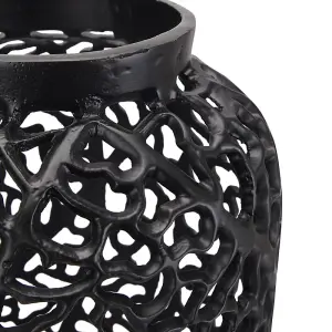 Cast Lattice Large Vase - Aluminium - L31 x W31 x H90 cm - Black