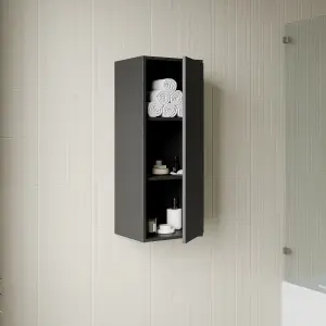 Banyetti Venti 900mm Wall Hung Wall Cabinet - Matt Black