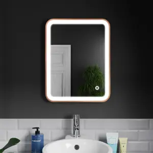 Harper & Harlow 390x500 Vela Brushed Brass LED Illuminated Bathroom Mirror