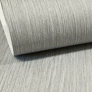 Plain Mid Neutral Grey Textured Wallpaper Modern Thick Quality Designer Decor