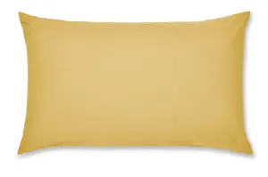 Catherine Lansfield Pillowcases Easy Iron Percale Standard 50x75cm Pack of 2 Pillow cases with envelope closure Ochre