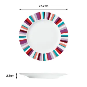 24pc Mix and Match Stripe Dinner Set