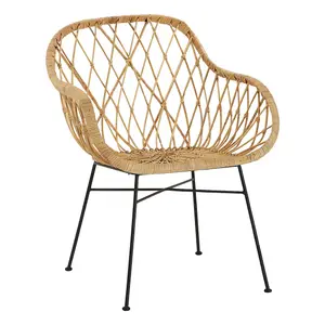 Interiors by Premier Rattan Chair, Easy to Clean Outdoor Chair, Backrest Rattan Office Chair, Eco-friendly Garden Outdoor Chair