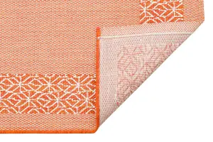 Orange Bordered Modern Easy To Clean Rug For Dining Room-160cm x 230cm