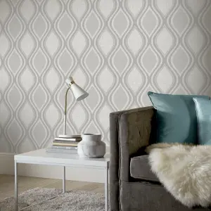 Arthouse Curve Geometric Grey Wallpaper 295101